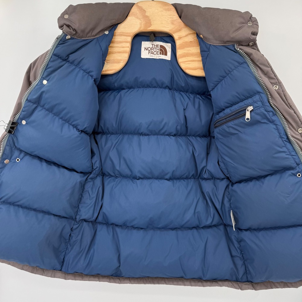 The North Face Puffer Jacket Mens S Brown Vintage No Hood Goose Down USA Made - Picture 6 of 16